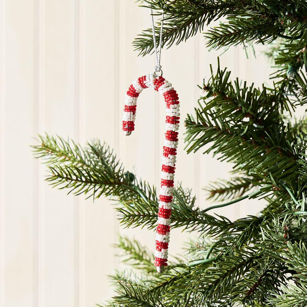 Candy cane ornament with beads discount